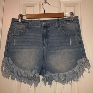 Fringe High-Waisted Shorts